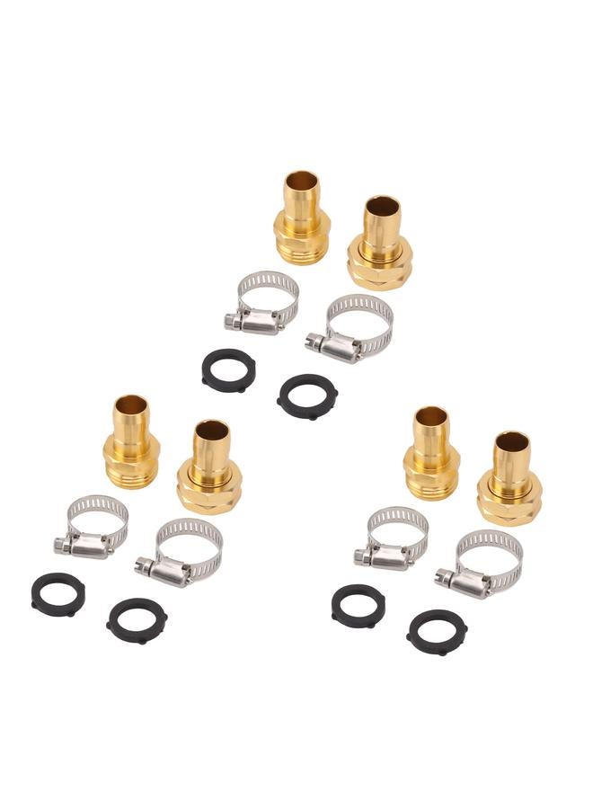 3 Set Garden Hose Repair Kit Hose Repair Connector with Clamps for 3/4 5/8 Garden Hose