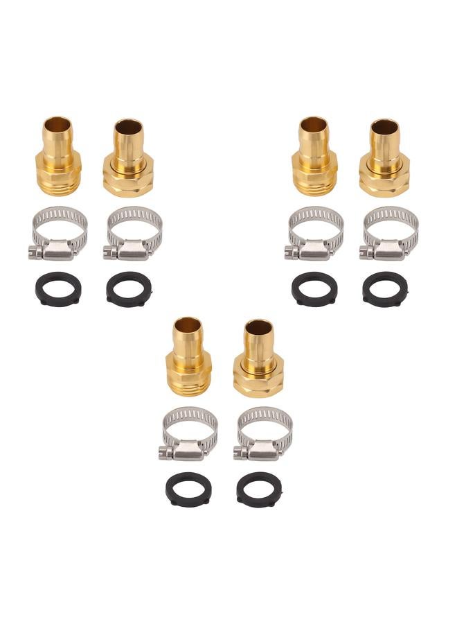 3 Set Garden Hose Repair Kit Hose Repair Connector with Clamps for 3/4 5/8 Garden Hose