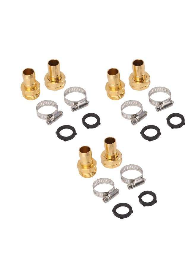 3 Set Garden Hose Repair Kit Hose Repair Connector with Clamps for 3/4 5/8 Garden Hose
