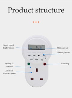 DUNISO Digital Light Timer Plug, Outlet Timer Socket LCD Display 20 Programmable Switching Programs 24 Hours & 7 Days Energy Saving Timer Socket Plug-in Timer for Electrical Appliances  - Image 4