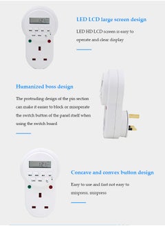 DUNISO Digital Light Timer Plug, Outlet Timer Socket LCD Display 20 Programmable Switching Programs 24 Hours & 7 Days Energy Saving Timer Socket Plug-in Timer for Electrical Appliances  - Image 5