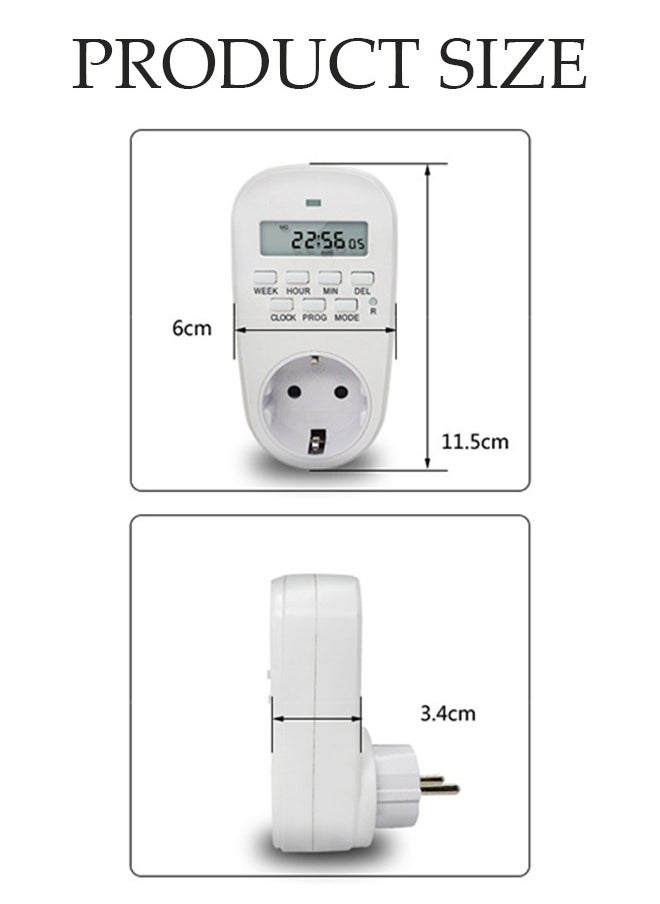 DUNISO - Digital Light Timer Plug, Outlet Timer Socket LCD Display 20 Programmable Switching Programs 24 Hours & 7 Days Energy Saving Timer Socket Plug-in Timer for Electrical Appliances - Image 1