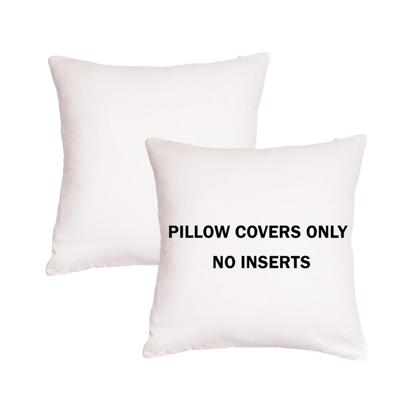 RELY Cotton Throw Pillow Covers White 18x18 Set of 2 Decoration Gifts Zippered Throw Pillow Covers for Couch Sofa Farmhouse Living Room  Outdoor  Indoor Square Pillow Cases White