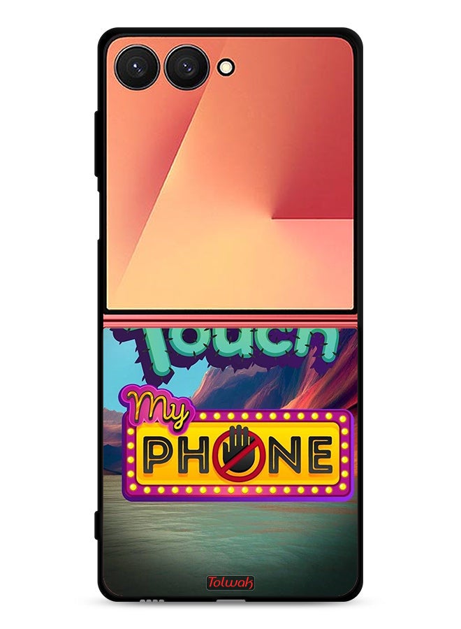 Tolwak Samsung Galaxy Z Flip7 Protective Case Cover Do Not Touch My Phone - Image 1