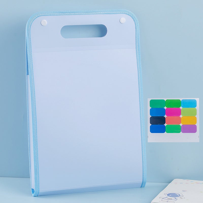 Organ Bag Test Paper Storage Bag Folder Student A4 Folder Large Capacity Storage Book Multi-Layer Vertical Portable - Image 1