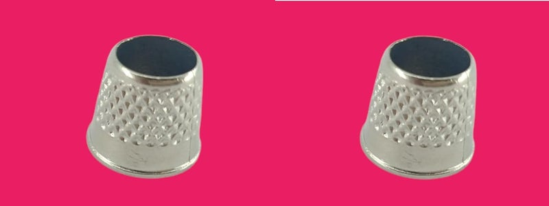 advancedestore advancedestore Metal Sewing Quilting Thimbles for DIY Craft Finger Protector Pack of 2 Size4 - Image 1