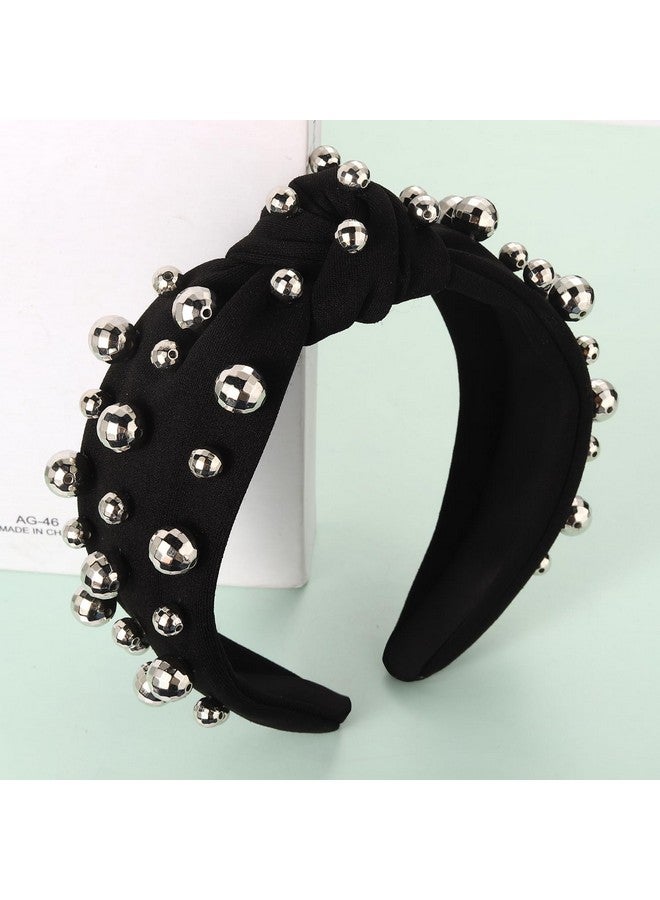 MOLOCH Disco Ball Headband For Women 70S 80S Disco Ball Knotted Headband Silver Mirrorball Ball Top Knot Headband Western Concert Hair Accessories New Year Gifts - Image 2