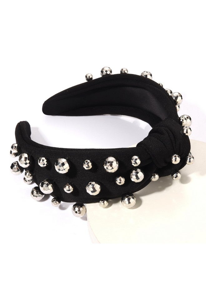 MOLOCH Disco Ball Headband For Women 70S 80S Disco Ball Knotted Headband Silver Mirrorball Ball Top Knot Headband Western Concert Hair Accessories New Year Gifts - Image 3