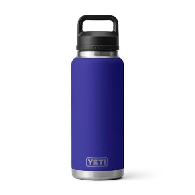 YETI Rambler 36 oz Bottle, Leakproof, Vacuum Insulated, Stainless Steel with Chug Cap, Offshore Blue