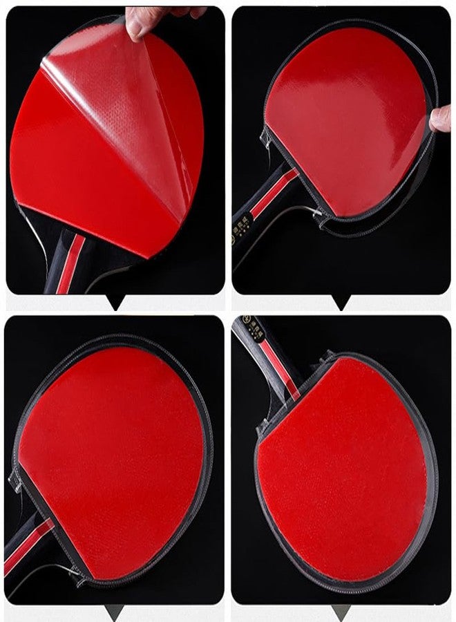 SquEqu 4 Pack Ping Pong Paddles Protector Film Transparent Non-Sticky Table Tennis Rackets Rubber Protective Film for Table Tennis Racket Rubber Sponge Care Kit PingPong Paddle Cleaner Cleaning Kit - Image 3