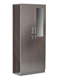 AFT Spacious Two-Door MDF Wardrobe with Lockable Compartments, Durable Metal Hinges, and Multiple Shelves for Organized Storage – Featuring Premium Dark Walnut Finish (Arfan)  - Image 5