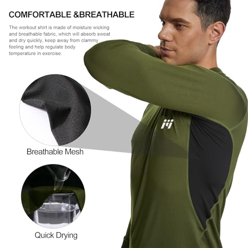 MEETWEE Thermal Underwear for Men, Winter Base Layer Set Tops & Long Johns Winter Ski Cold Weather Gear for Heat Retention Green - Image 5