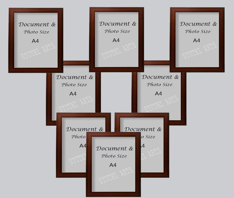 Stuthi Arts A4 size Certificate Document & Photo Brown Wall wood photo frames (Colour - Brown & Size - A4) (A4, 12) - Image 1