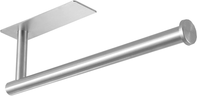 theaoo Under Cabinet Paper Towel Holder for Kitchen, Adhesive Paper Towel Roll Rack for Bathroom Towel, SUS304 Stainless Steel Wall Mount, Both Available for Adhesive and Screws - Image 1