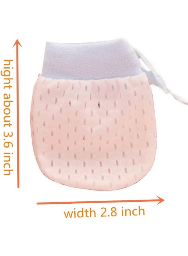 Adeimoo Baby Boy Girl No Scratch Silk Cotton Mittens Mesh Breathable Drawstring Gloves for Newborn Toddler Infants 8 Pack (Eyelet Mitten) - Image 3