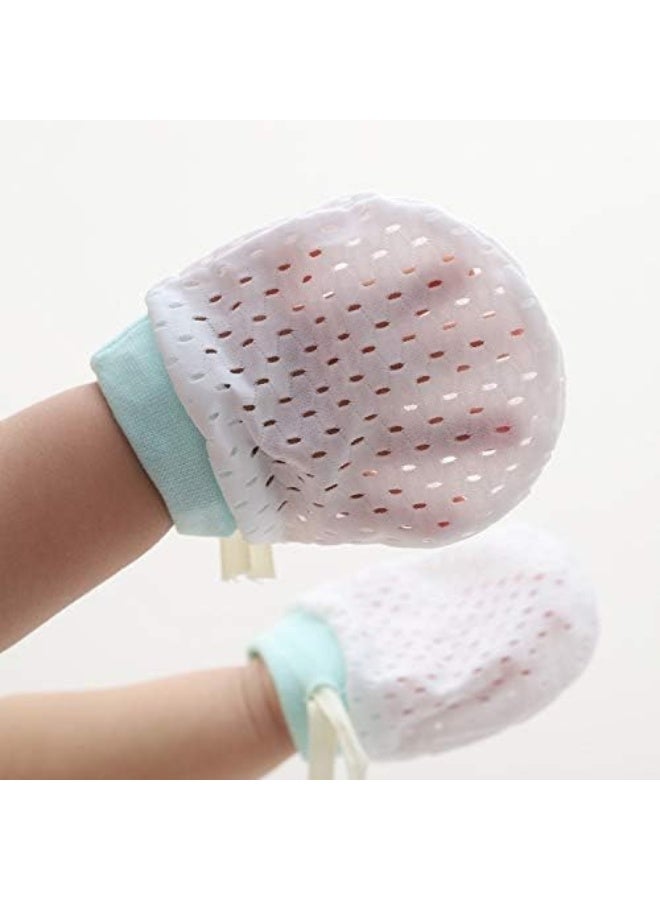 Adeimoo Baby Boy Girl No Scratch Silk Cotton Mittens Mesh Breathable Drawstring Gloves for Newborn Toddler Infants 8 Pack (Eyelet Mitten) - Image 5