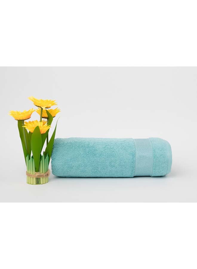 White Rose منشفة فاخرة - 600 جرام لكل متر مربع - 100% قطن تيري - منشفة استحمام 80x160 سم - لمسة متميزة - تجفيف سريع - امتصاص فائق - تركواز  - Image 1