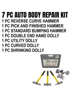DEFAONS 7 Pcs Auto Body Repair Kit Car Body Repair Hammer 3 And Dolly 4 Set DEFAONS  - Image 5