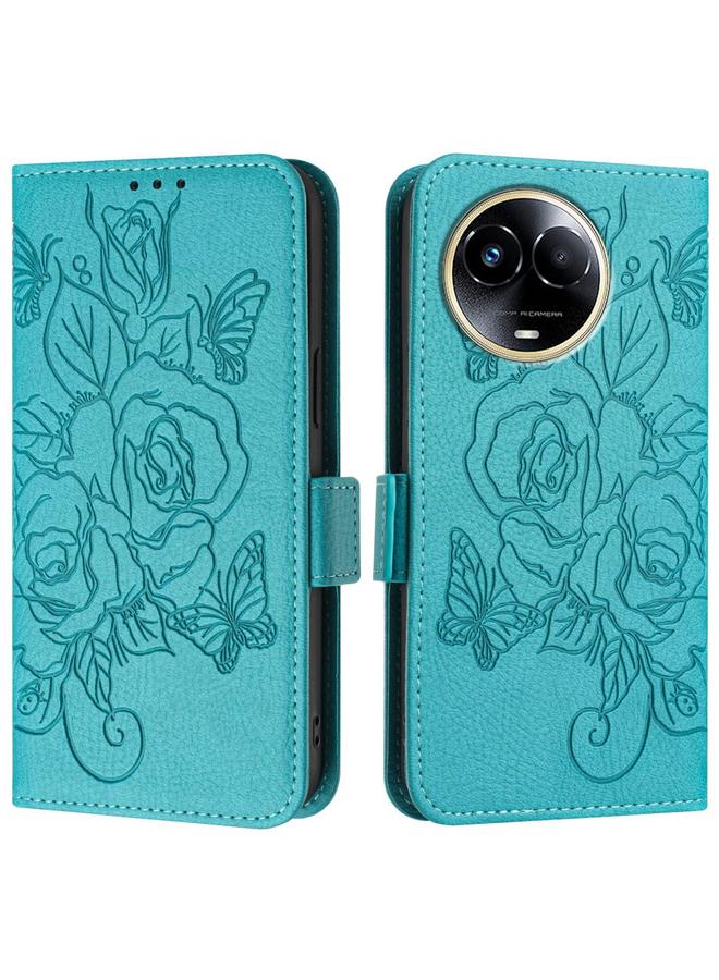 S-TOP Case For Realme 11 5G Global / 11X 5G Embossed Rose RFID Anti-theft Leather Phone Case - Image 2