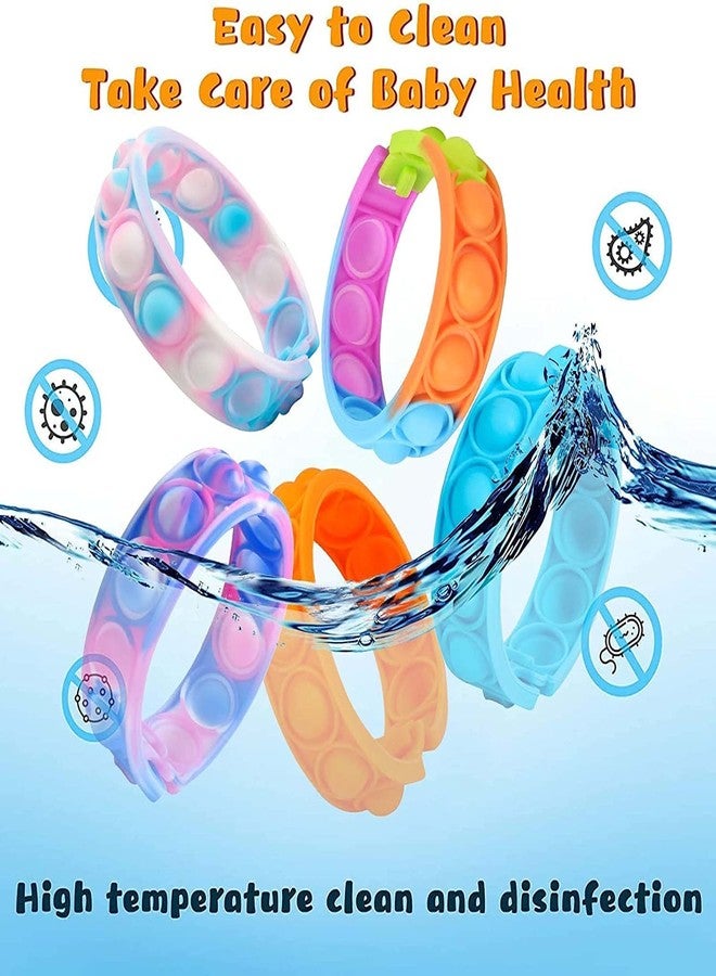 OANGO ألعاب OANGO Pop It على شكل سوار لتخفيف التوتر، ألعاب حسية على شكل فقاعات، ألعاب سيليكون مريحة ومُرضية، ألعاب لتخفيف التوتر للأطفال والبالغين (عبوة من 4 قطع) - Image 4