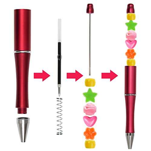 jiebor 30Pcs Beadable Pens Plastic Bead Ballpoint DIY Cute Cool Pens Black Ink for Students Teacher Women Men Bridal Graduation Gift Office School Supplies - Image 4