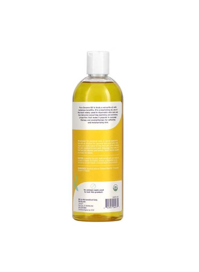 Life-flo - Organic Pure Sesame Oil 16 fl oz 473 ml - Image 1