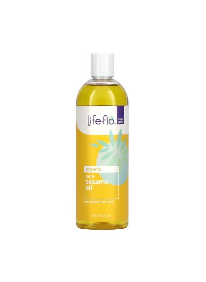 Life-flo - Organic Pure Sesame Oil 16 fl oz 473 ml - Image 1