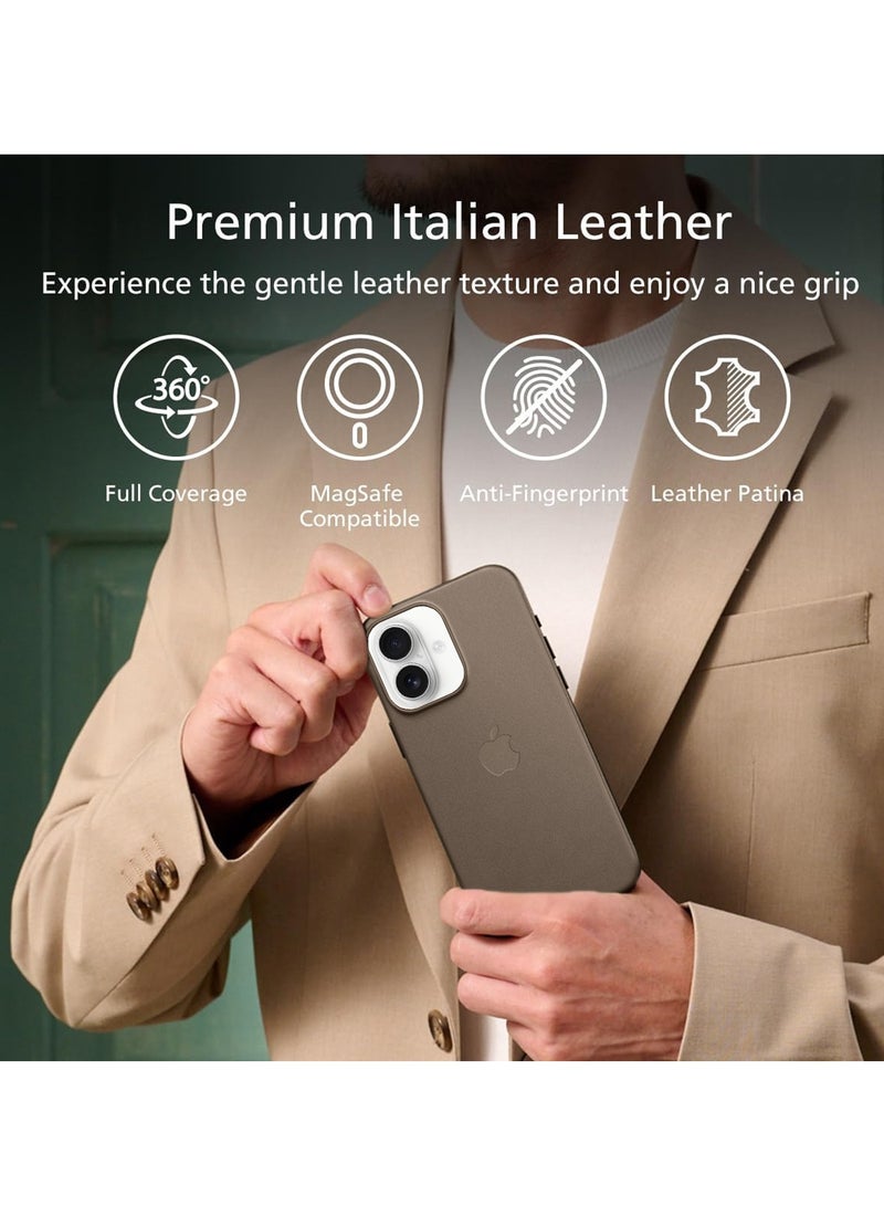 Wtech Apple iPhone 17 5G 2025 Luxury Leather Magnetic Wireless Charging Case Original MagSafe Shockproof Case Cover (MCMPMN) - Dark Brown - Image 4