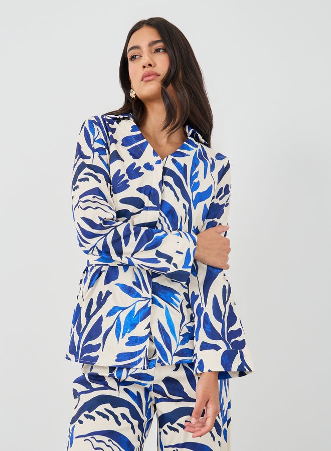 Styli Styli Printed Belted Shirt and Pants Co-Ords  - Image 2