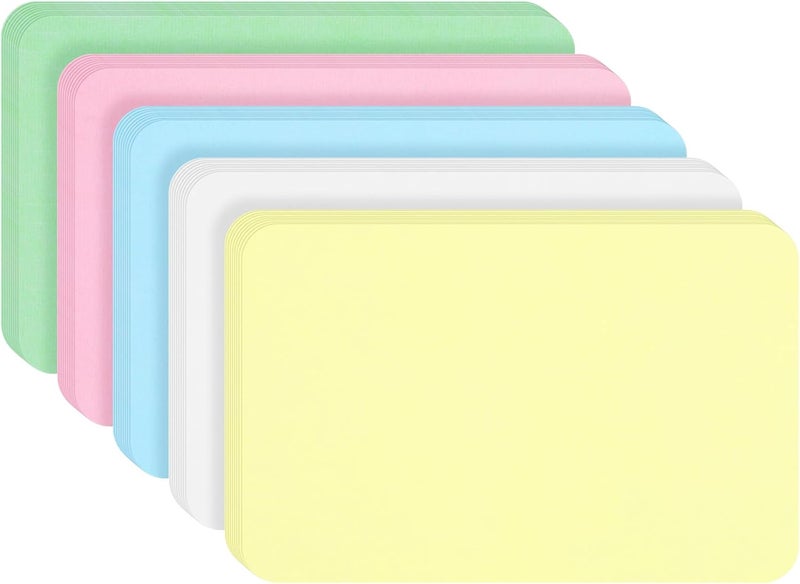 WSICSE Pack of 200 Blank Paper Cards, 8.5 x 5.5 cm Index Cards, Colourful Flashcards, Blank Cards for Designing, Business Cards, Paper, DIY Gift Card, Vocabulary Cards, Playing Cards (5 Colours) - Image 1