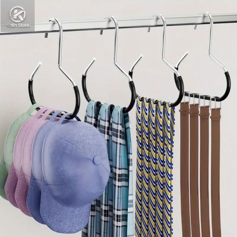 Vertical Hat Hanger Black 360-Degree Rotating Display - Space-Saving Heavy-Duty Hold Hat Storage Hook for Baseball Cap Collection Closet Organization - Image 5