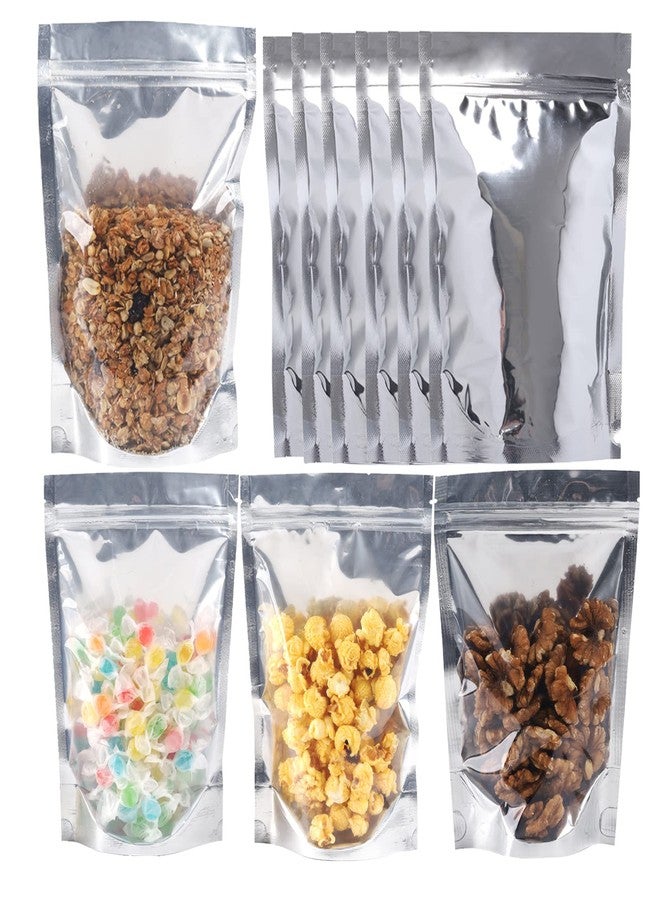 LOKQING 200 Pack 5x8 Mylar Bags with Window Stand Up Bgas 7.5mil Thick for Food Storage and Resealable for Small Business Packaging Bag - Image 1