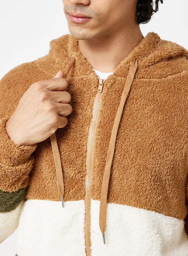 Seventy Five Colour Block  Zip Through Fleece