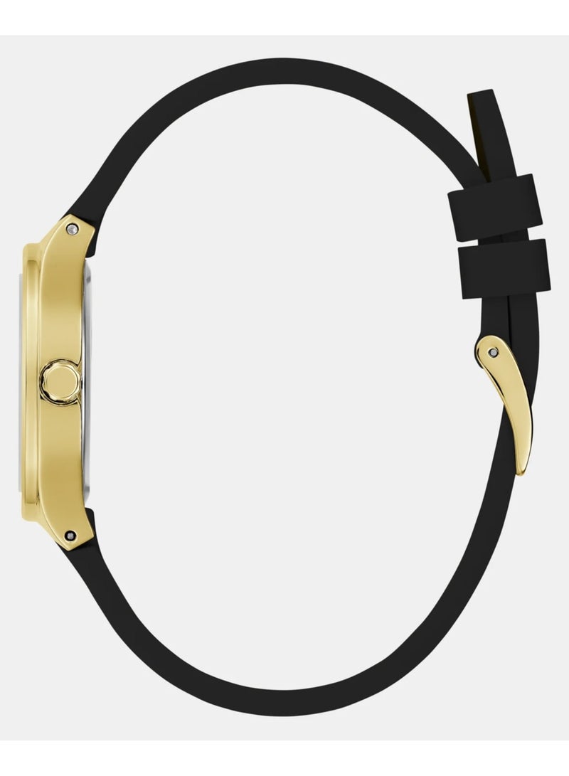 GUESS Women's Gold Analog Green Dial Silicone Strap Watch - GW0658L1 - Image 4