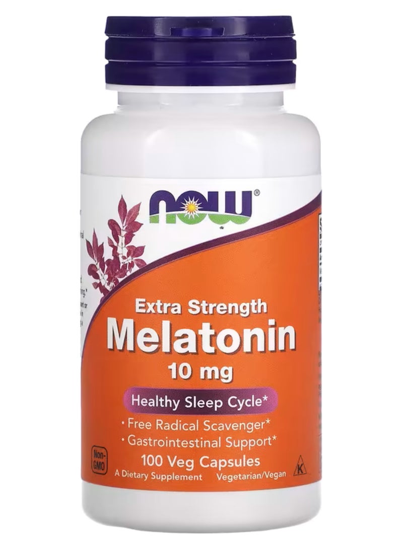 now Melatonin, Extra Strength, 10 mg, 100 Veg Capsules - Image 1