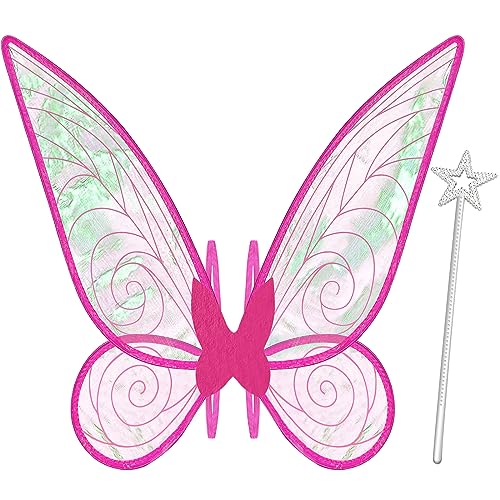 quescu Fairy Wings for AdultsButterfly Wings for GirlsAngel WingsFairy Costume for Women Halloween Dress Up Party Favor Rose - Image 1