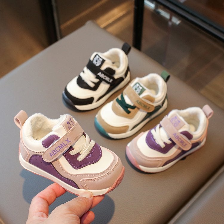 Male Baby Sneaker 2024 Winter New Female Baby Fleece-Lined Warm Baby Cotton Shoes - Image 3