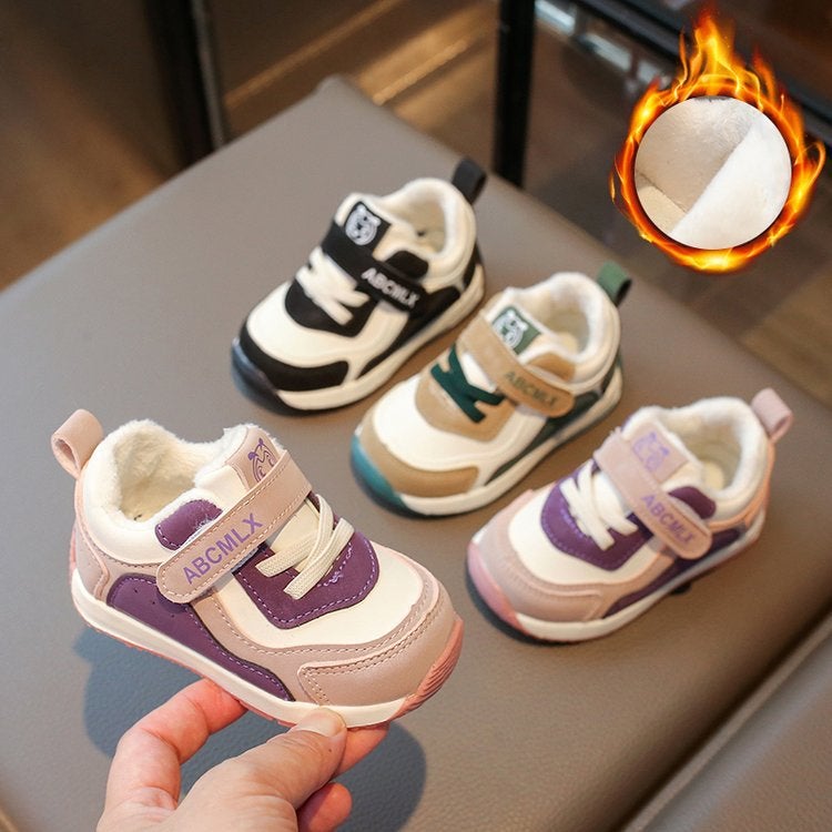 Male Baby Sneaker 2024 Winter New Female Baby Fleece-Lined Warm Baby Cotton Shoes - Image 2