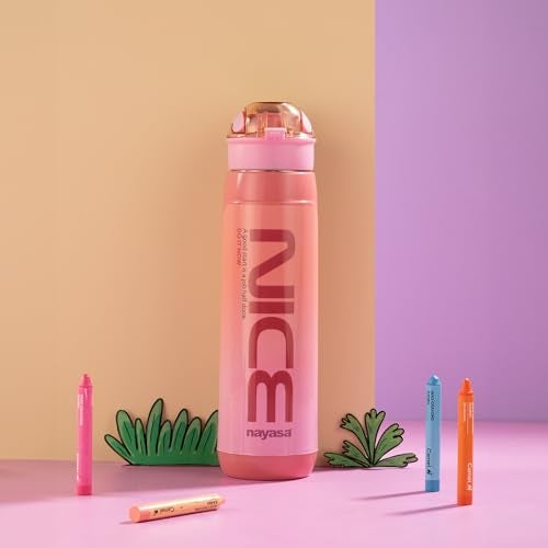 Nayasa Plastic Turbo 600 ml BPA Free | Leak Proof | Push Button Cap Water Bottle for School, College & Office | Pink - Image 5