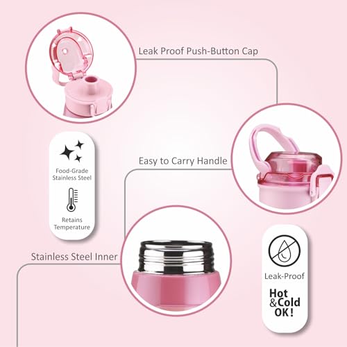 Nayasa Plastic Turbo 600 ml BPA Free | Leak Proof | Push Button Cap Water Bottle for School, College & Office | Pink - Image 3