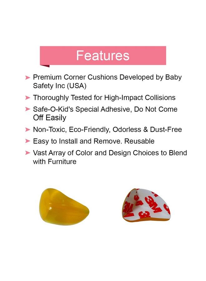 Safe-O-Kid Tear Drop Colorful Corner Caps Yellow Pack Of 16 - Image 3