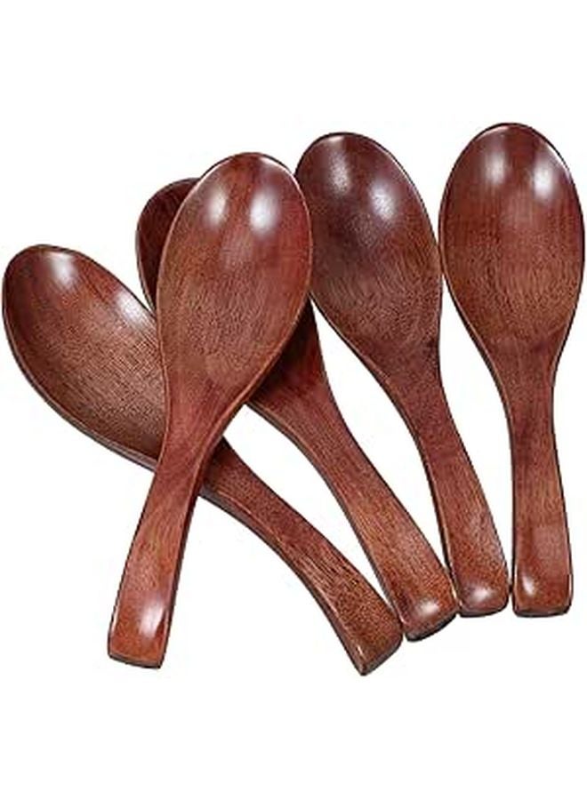 5Pcs Wooden Ramen Spoons Long Handle Eco Friendly Soup Noodles Utensils Set - Image 1