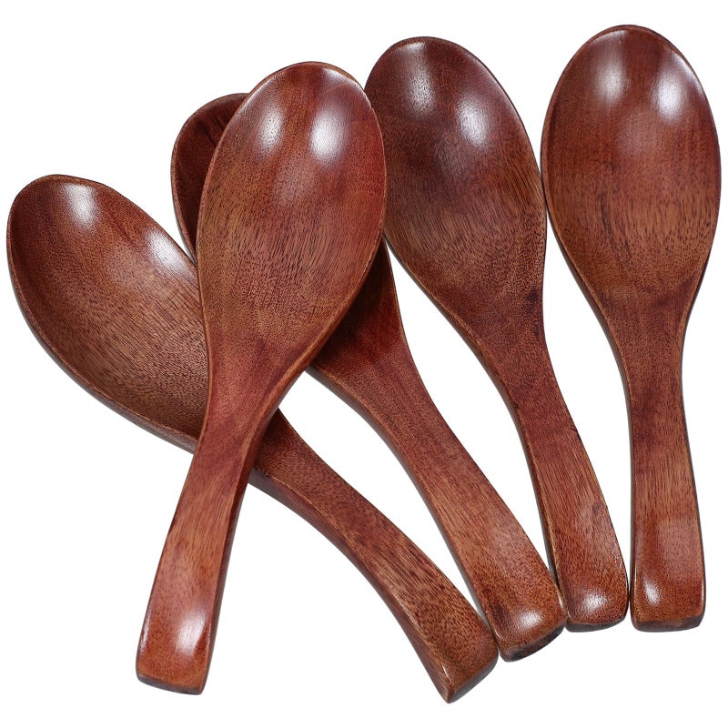 5Pcs Wooden Ramen Spoons Long Handle Eco Friendly Soup Noodles Utensils Set - Image 2