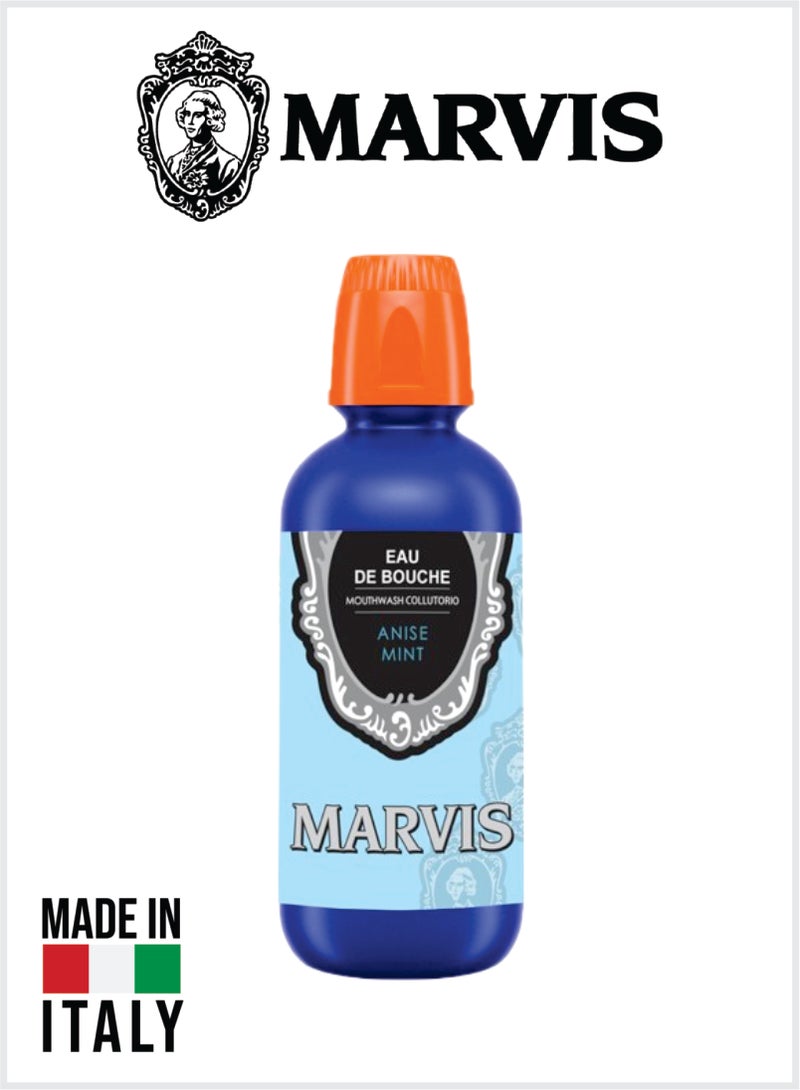 Marvis Anise Mint Mouthwash Natural Anise Flavor, Fresh Breath Mouth Rinse, Premium Oral Hygiene 400ML - Image 1