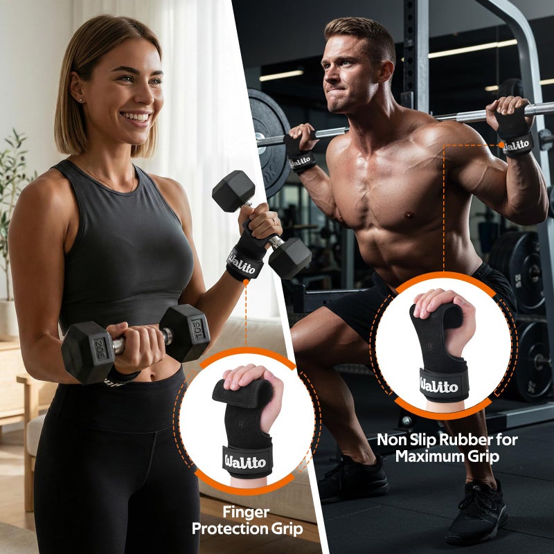 WALITO Weight Lifting Wrist Strapï¼ŒDouble Layer Leather Wrist Wraps with Neoprene Padding for Weightlifting & Deadlifts â€“ Adjustable Gym Straps for Men & Women - Image 5