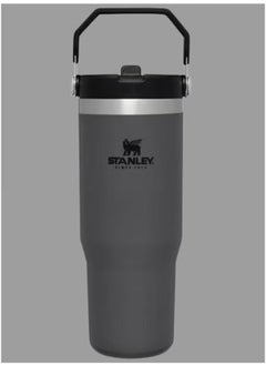 STANLEY IceFlow Flip Straw Water Bottle, 0.88L – Vacuum Insulated, Leakproof & BPA-Free – Keeps Water Cold for 12 Hours – Easy-Carry, Dishwasher Safe Stainless Steel Travel Mug (Charcoal)