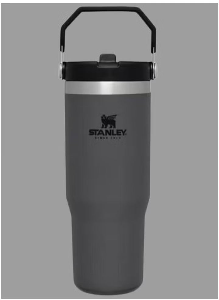 Stanley - STANLEY IceFlow Flip Straw Water Bottle, 0.88L – Vacuum Insulated, Leakproof & BPA-Free – Keeps Water Cold for 12 Hours – Easy-Carry, Dishwasher Safe Stainless Steel Travel Mug (Charcoal) - Image 1