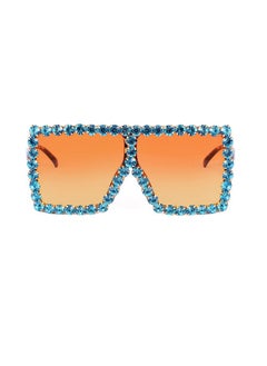 FEISEDY Oversized Sparkling Crystal Sunglasses Disco Diamond Flat Top Fashion Square Large Shades B2782  - Image 2