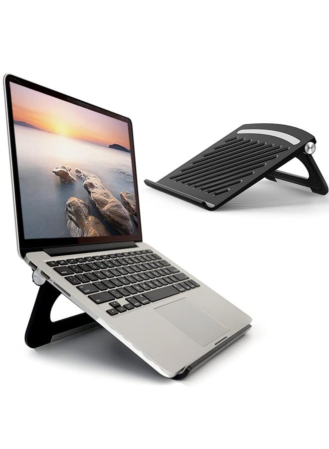 Laptop Stand, Stable Foldable Adjustable Multi-Angle Computer Desktop Holder, Ventilated Lapdesks Riser for Mackbook,iPad,Ergonomic Laptop Holder for Home/Office - Within 17' (Black)  - Image 2