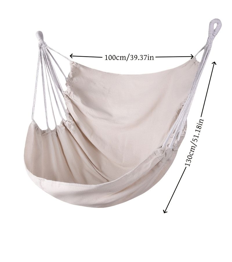 1 Indoor Outdoor Hanging Swing with White Cushioned Seat High Quality Fabric Sturdy Frame Soft Comfortable Design for Garden Patio Balcony Bedroom All Weather Rocking Chair for Reading Relaxation - Image 3